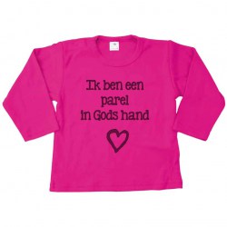 Lang shirt fuchsia parelinGodshand